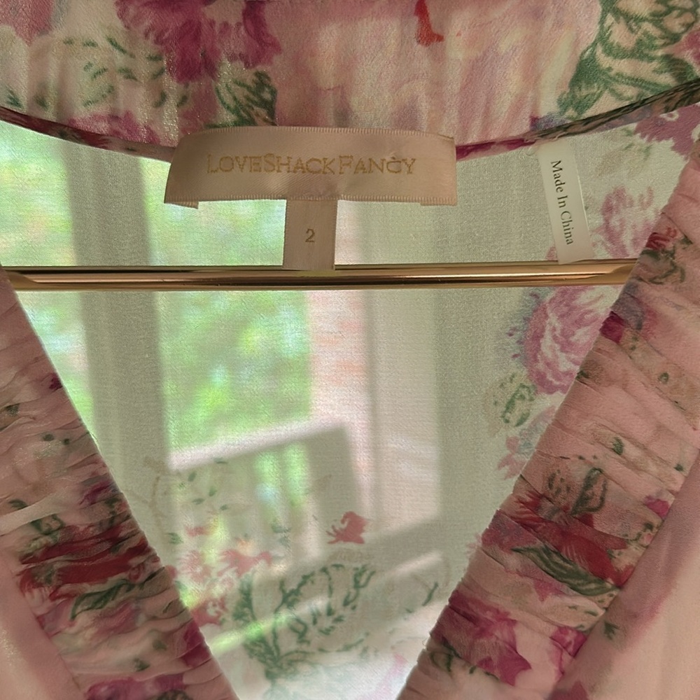 LoveShackFancy Shontelle Pink Tiered Ruffled Maxi Dress Barbie Garden Cottage 2 - Picture 5 of 7